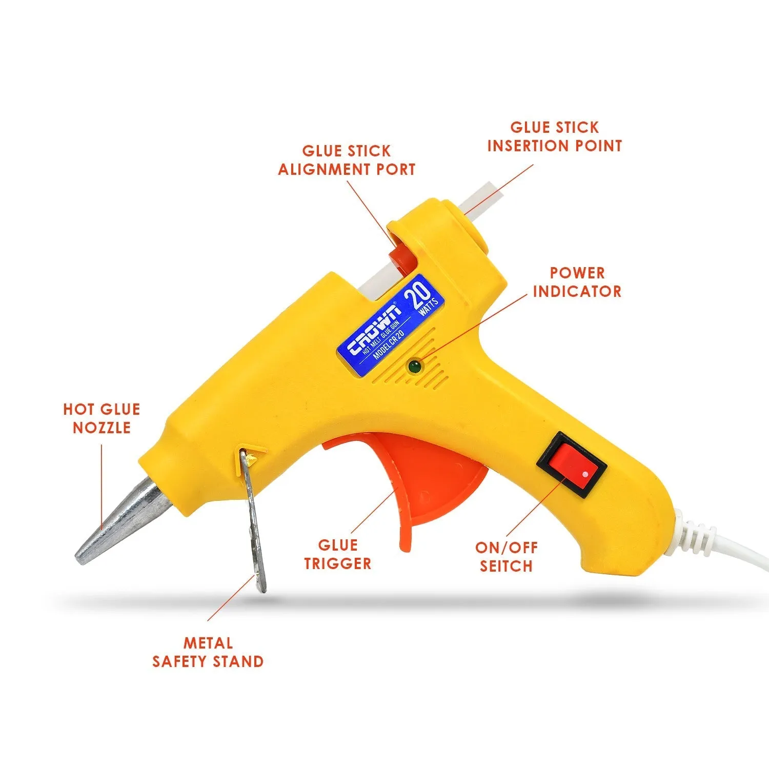 0557 Electric Tool Hot Melt Glue Gun 20W AC 100-240V