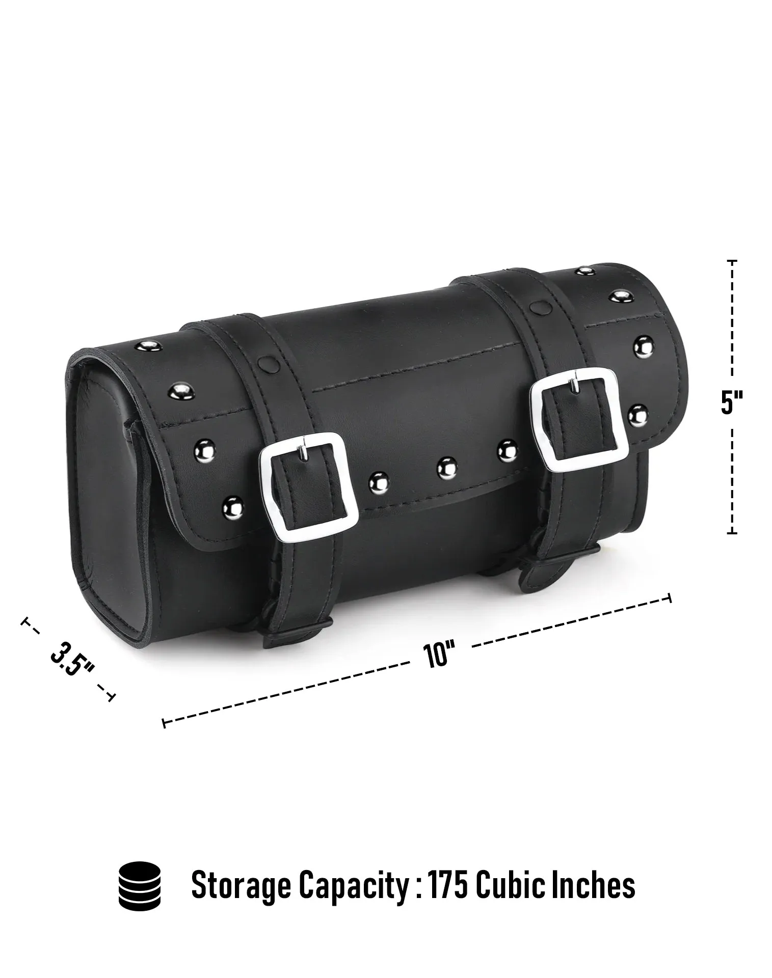 2L - Armor Studded Hyosung Leather Motorcycle Handlebar Bag