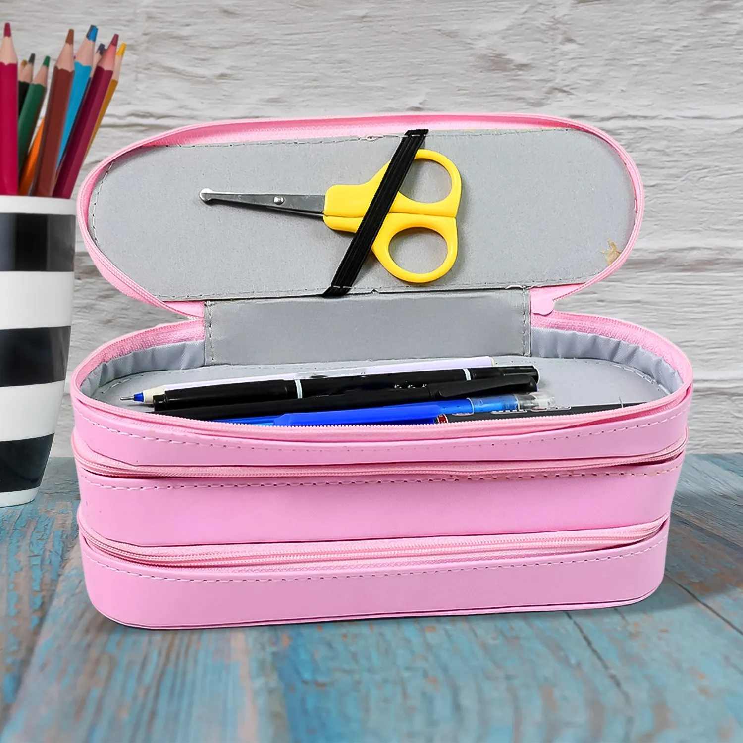 3 Layer Large Capacity With Multi-Functional Pencil Case (1 Pc)