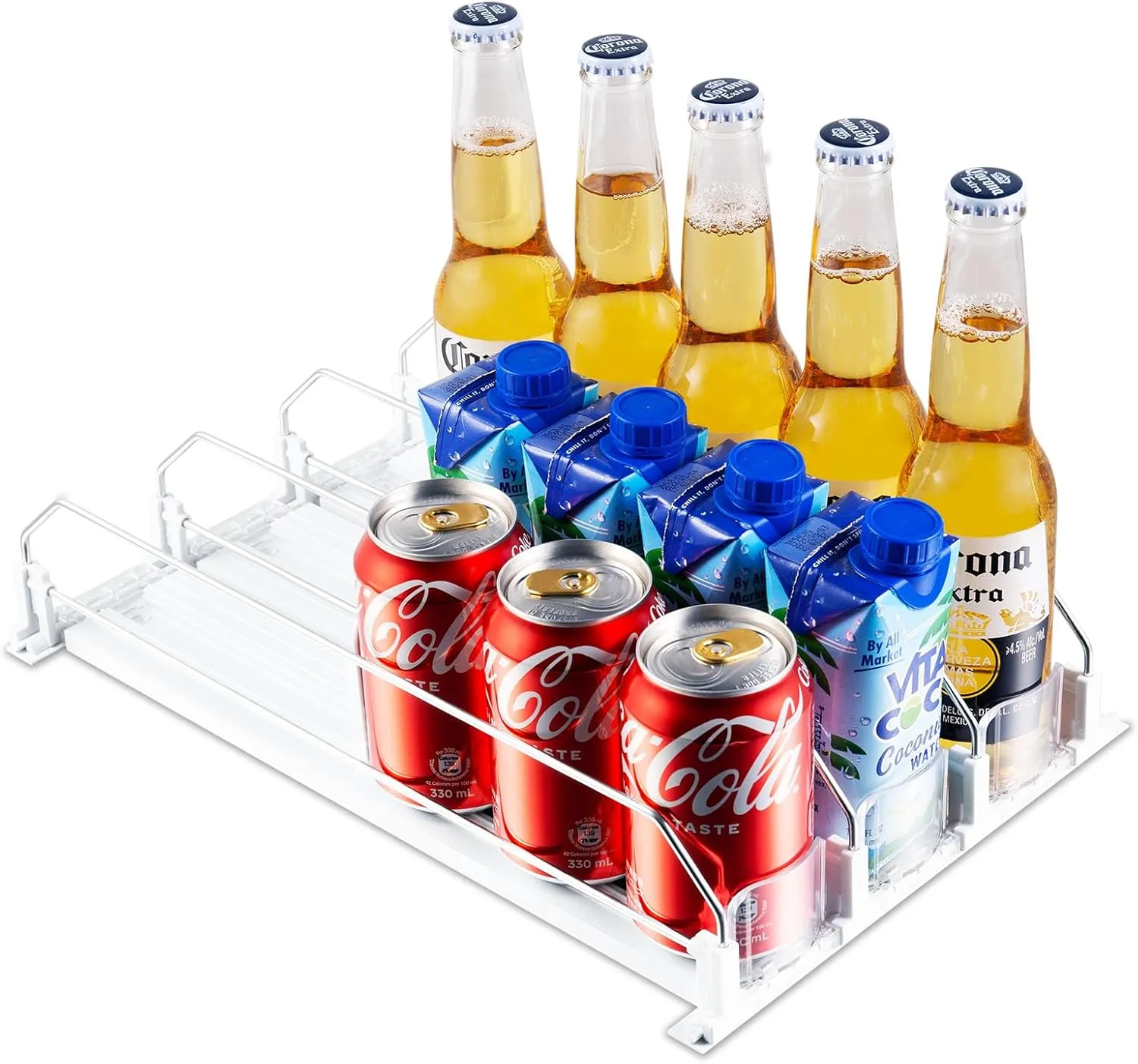 3 Row Soda Can Dispenser with Spring Loaded Pusher