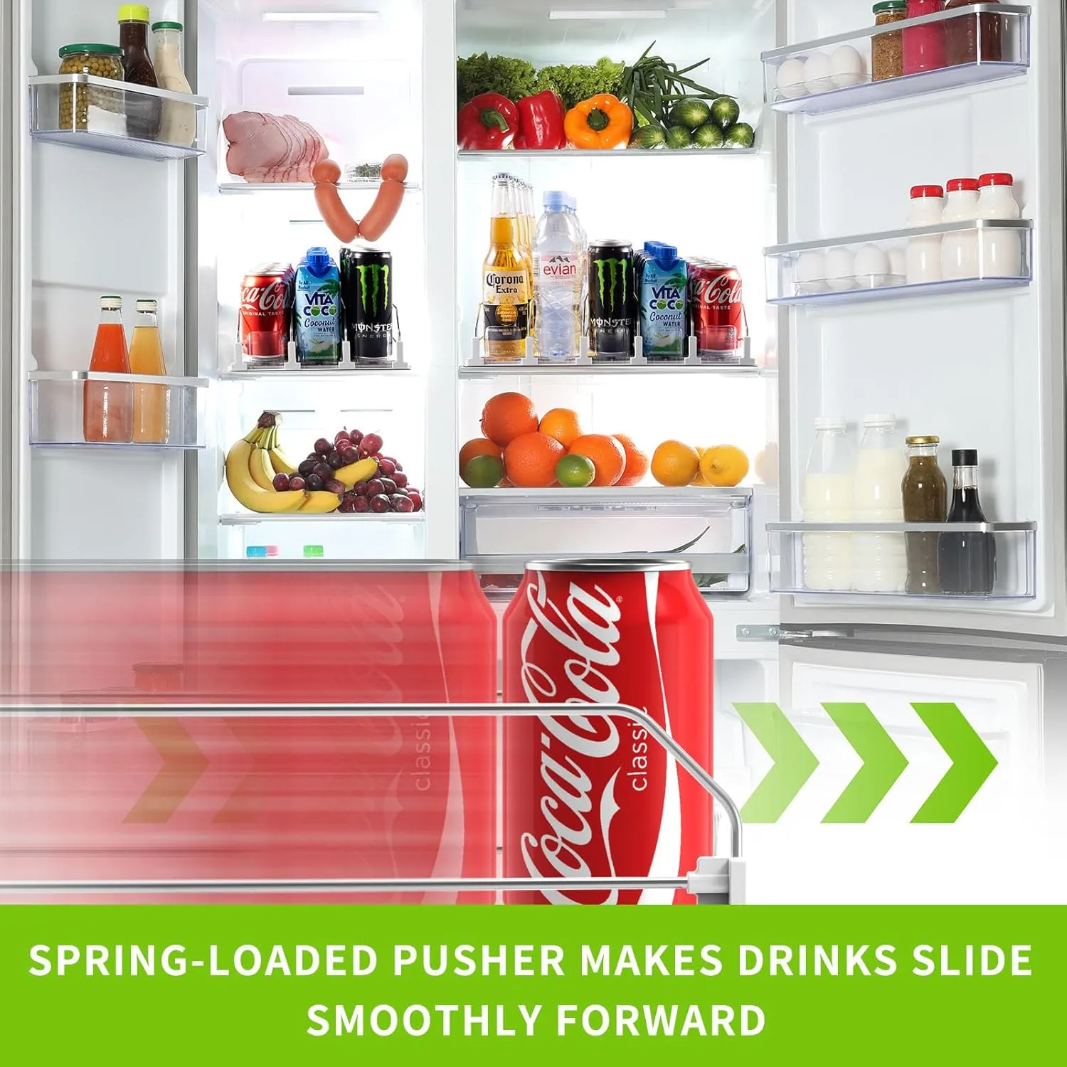 3 Row Soda Can Dispenser with Spring Loaded Pusher