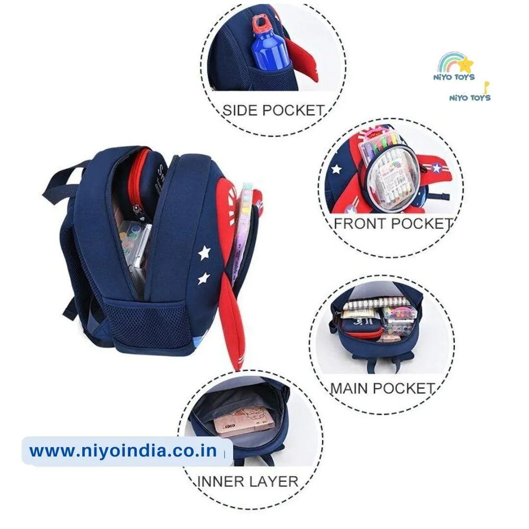 3D Plane Shape Backpack for Kindergarten kids