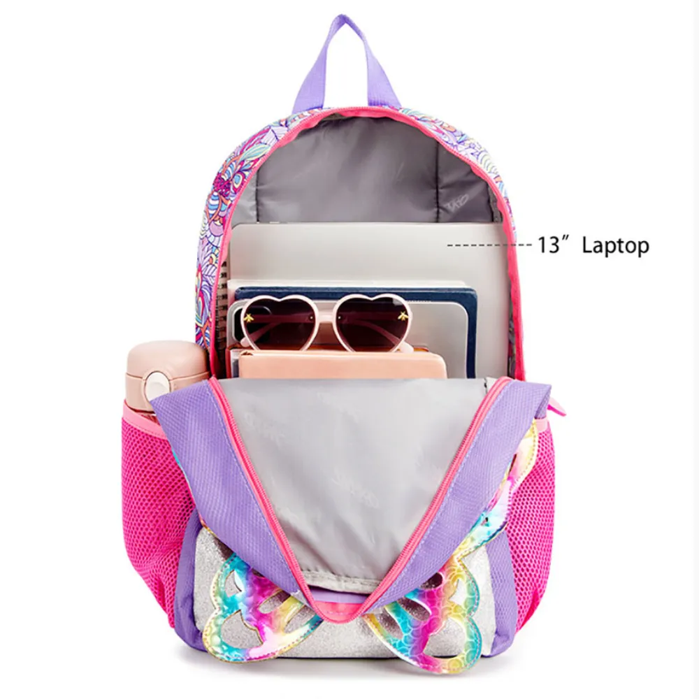 3D Rainbow Butterfly Children's Backpack Cute Colorful Primary School Girls Backpack