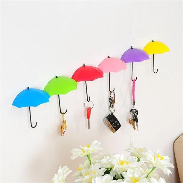 3Pcs Windfall Colorful Umbrella Wall Key Hanging Organizer ( Pack Of 2 )