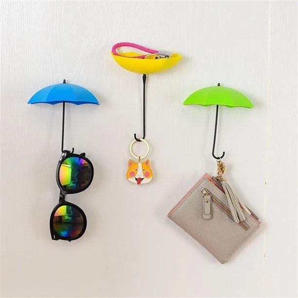 3Pcs Windfall Colorful Umbrella Wall Key Hanging Organizer ( Pack Of 2 )