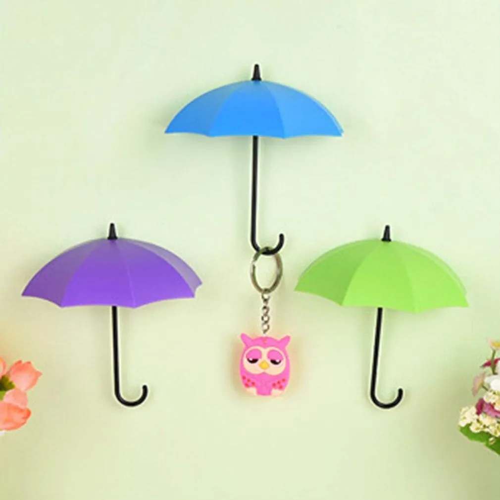 3Pcs Windfall Colorful Umbrella Wall Key Hanging Organizer ( Pack Of 2 )