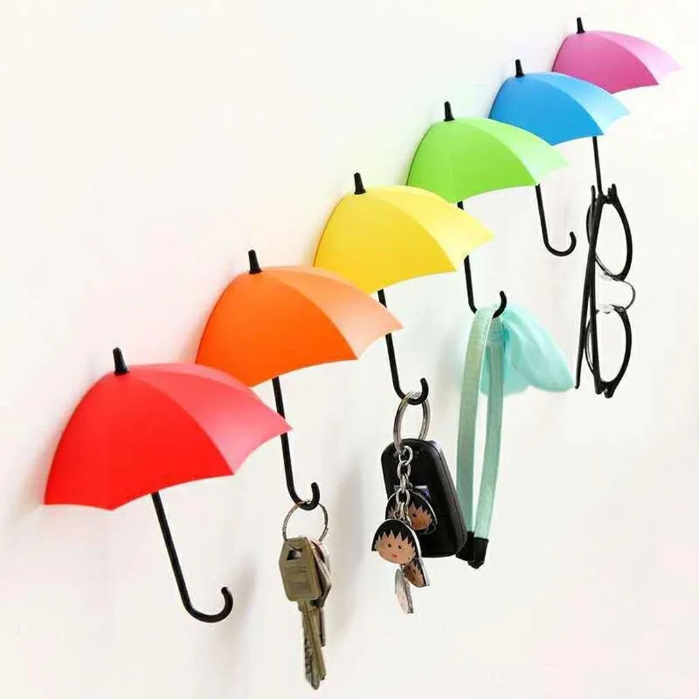 3Pcs Windfall Colorful Umbrella Wall Key Hanging Organizer ( Pack Of 2 )