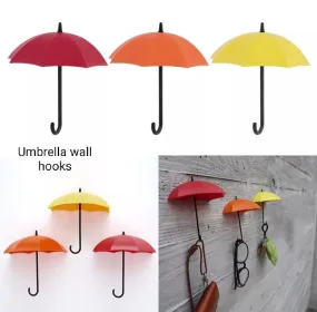 3Pcs Windfall Colorful Umbrella Wall Key Hanging Organizer ( Pack Of 2 )