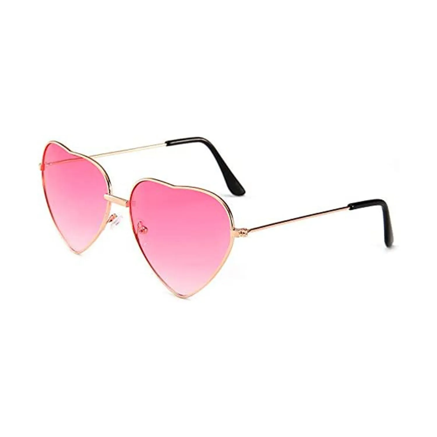 4952 Multi color Heart Shaped Metal Reflective Mirror Lens Women's Sunglasses