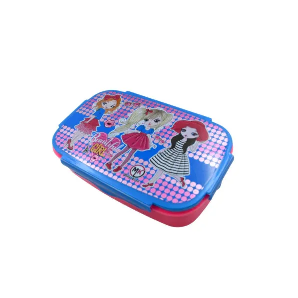 5485 CARTOON PRINTED PLASTIC LUNCH BOX WITH INSIDE SMALL BOX & SPOON FOR KIDS, AIR TIGHT LUNCH TIFFIN BOX FOR GIRLS BOYS, FOOD CONTAINER, SPECIALLY DESIGNED FOR SCHOOL GOING BOYS AND GIRLS