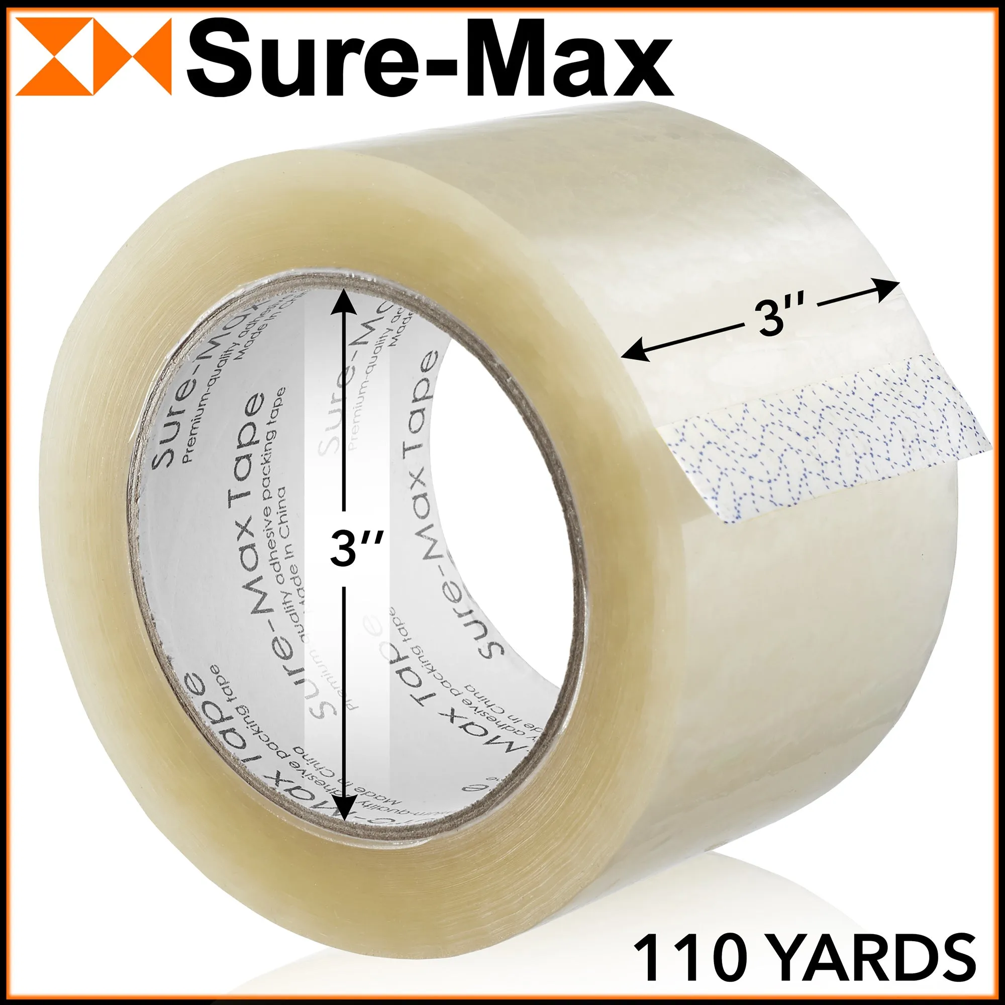 6-Rolls Extra-Wide Packing Tape (3" x 110 yard/330' each) - Clear