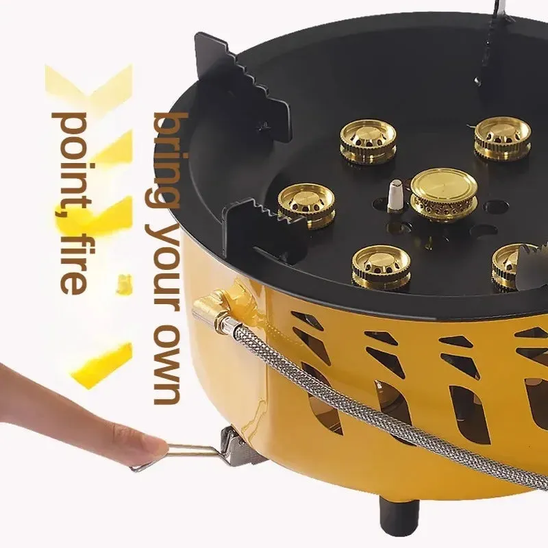 7-Core Camping Portable Camping Burners BBQ Cooking Equipment