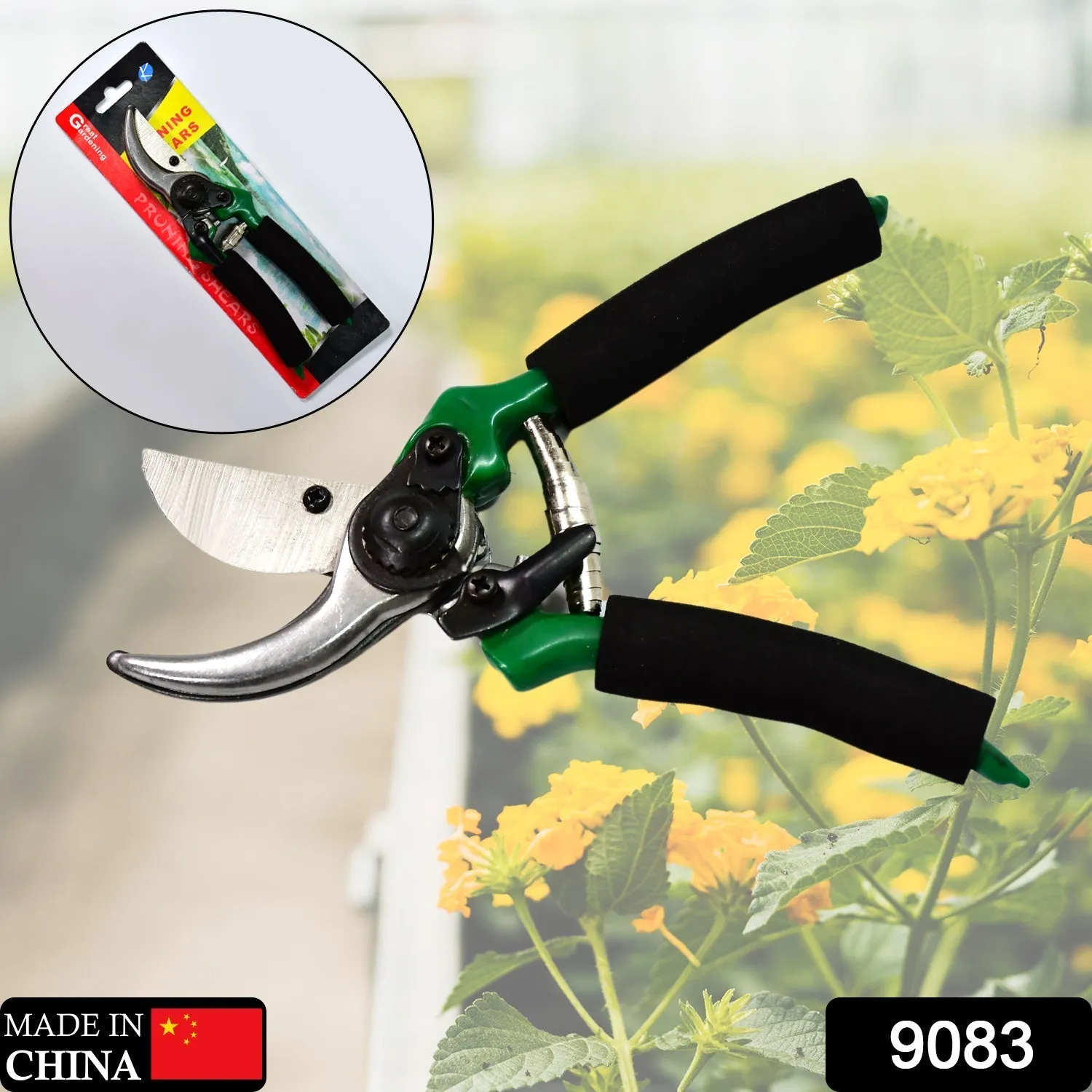 9083 GREEN GARDEN SHEARS SHARP CUTTER PRUNERS SCISSOR, PRUNER.