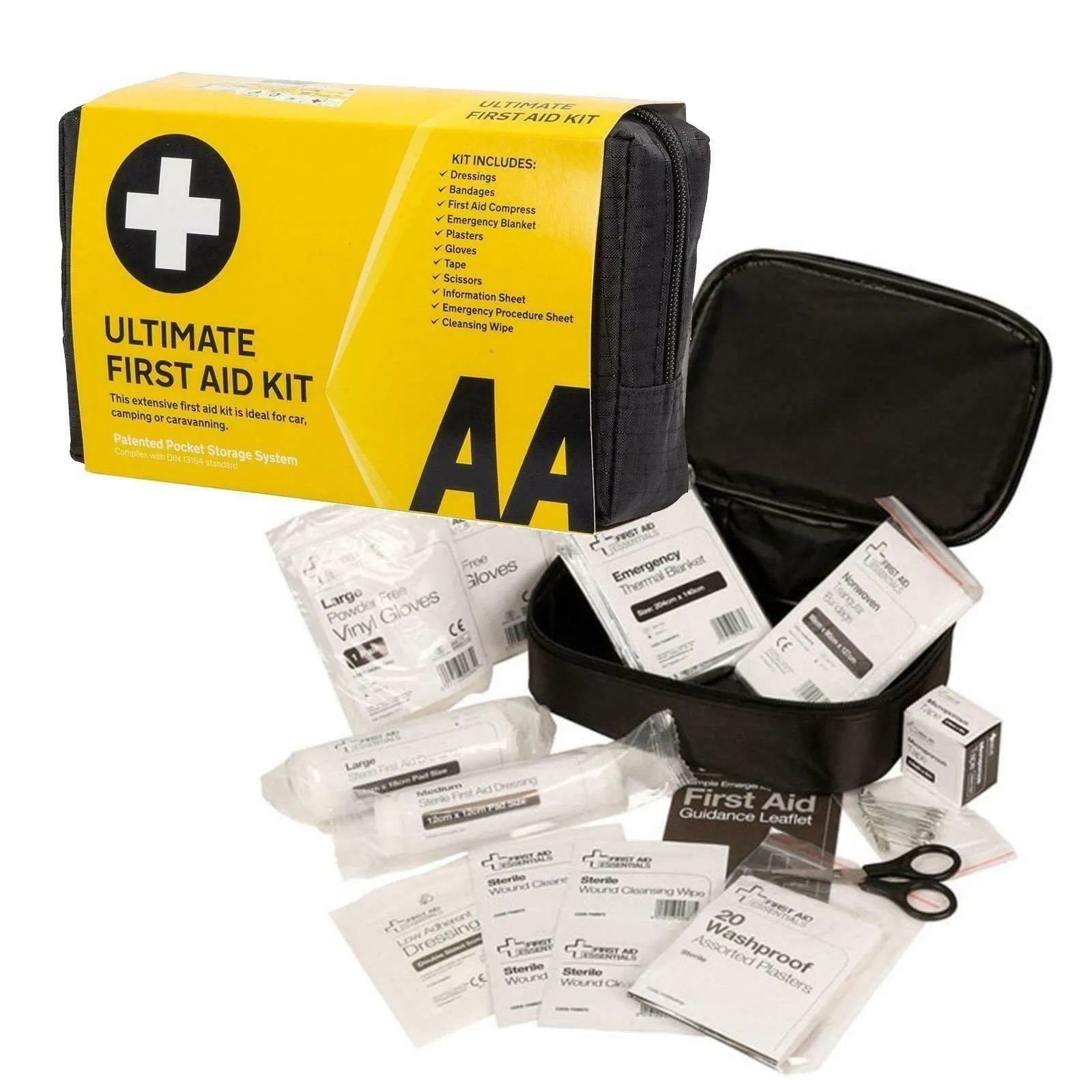 AA 45 Piece First Aid Kit Medical Emergency Bag Travel Work Home Car Office Box