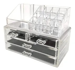 Acrylic 3 Drawers 12 Trapezoid Lipstick Makeup Display Stand Cosmetic Organizer Holder Case jewelry Box Storage