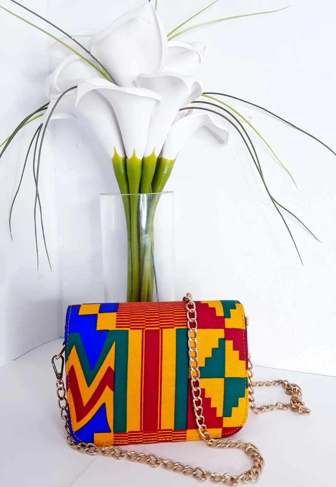 African Print Shoulder Bag | Ankara Print Chain Bag