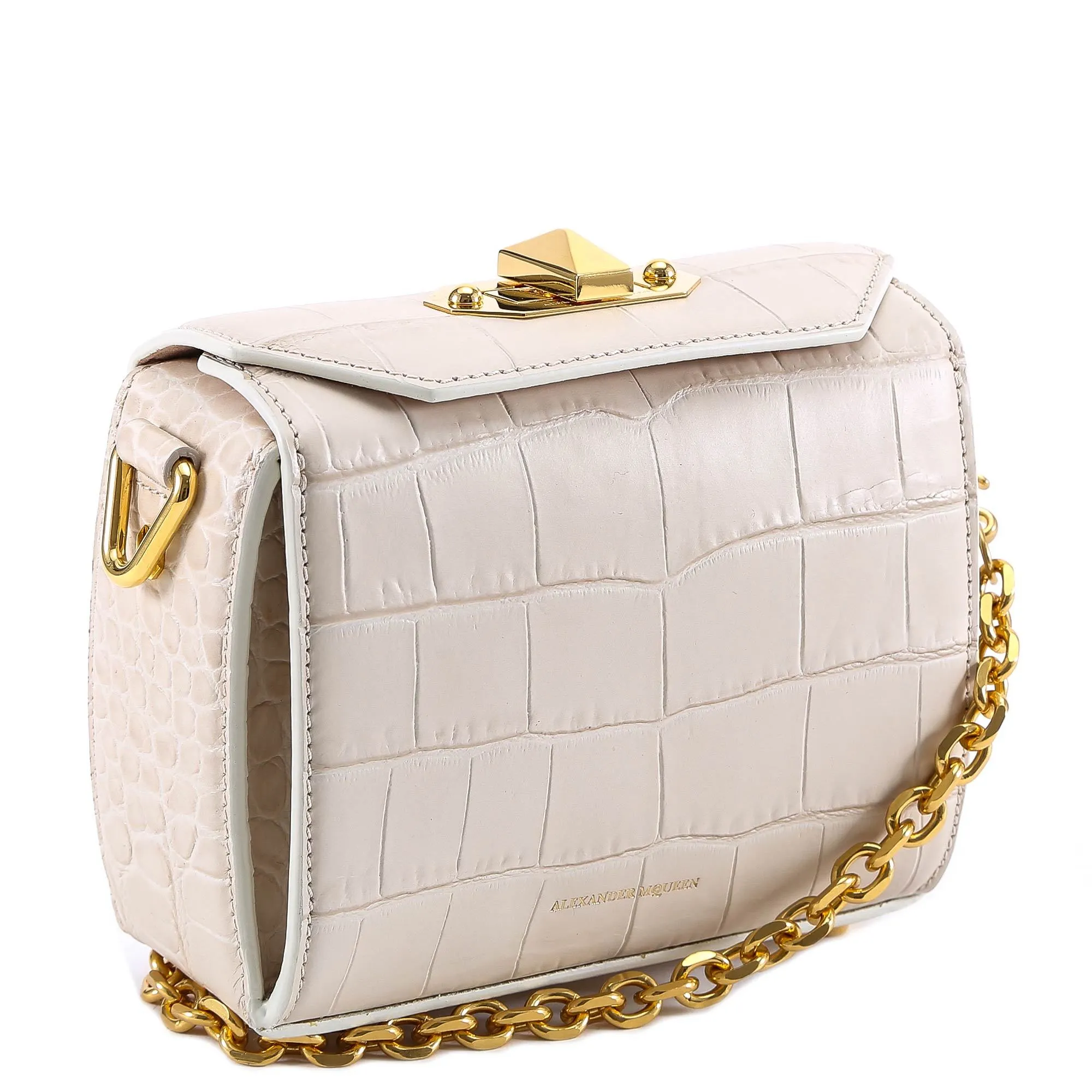 Alexander McQueen Crocodile Embossed Shoulder Bag