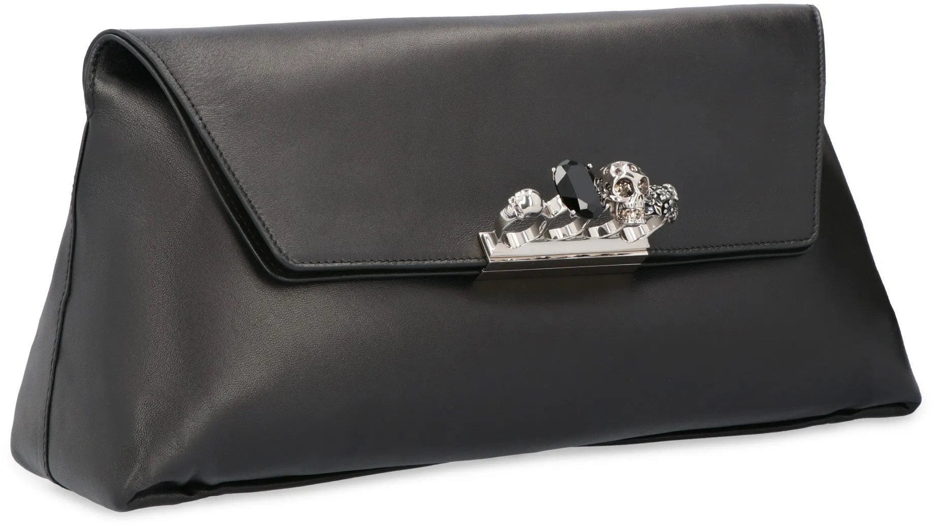 Alexander McQueen Crystal Four Ring Embellished Clutch Bag