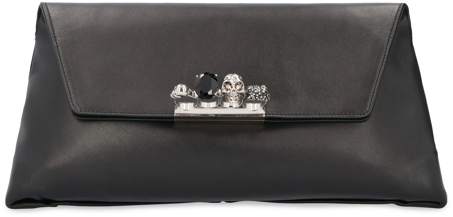 Alexander McQueen Crystal Four Ring Embellished Clutch Bag