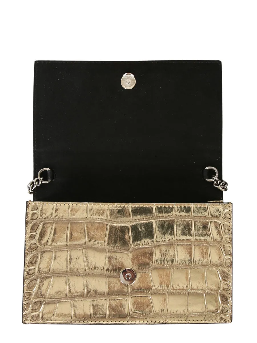 Alexander McQueen Embossed Skull Crossbody Bag