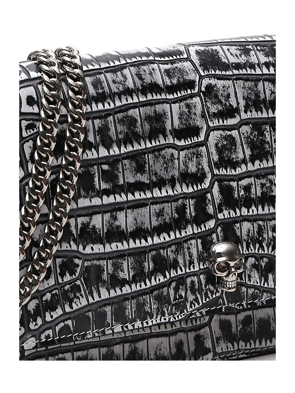 Alexander McQueen Embossed Skull-Plaque Shoulder Bag