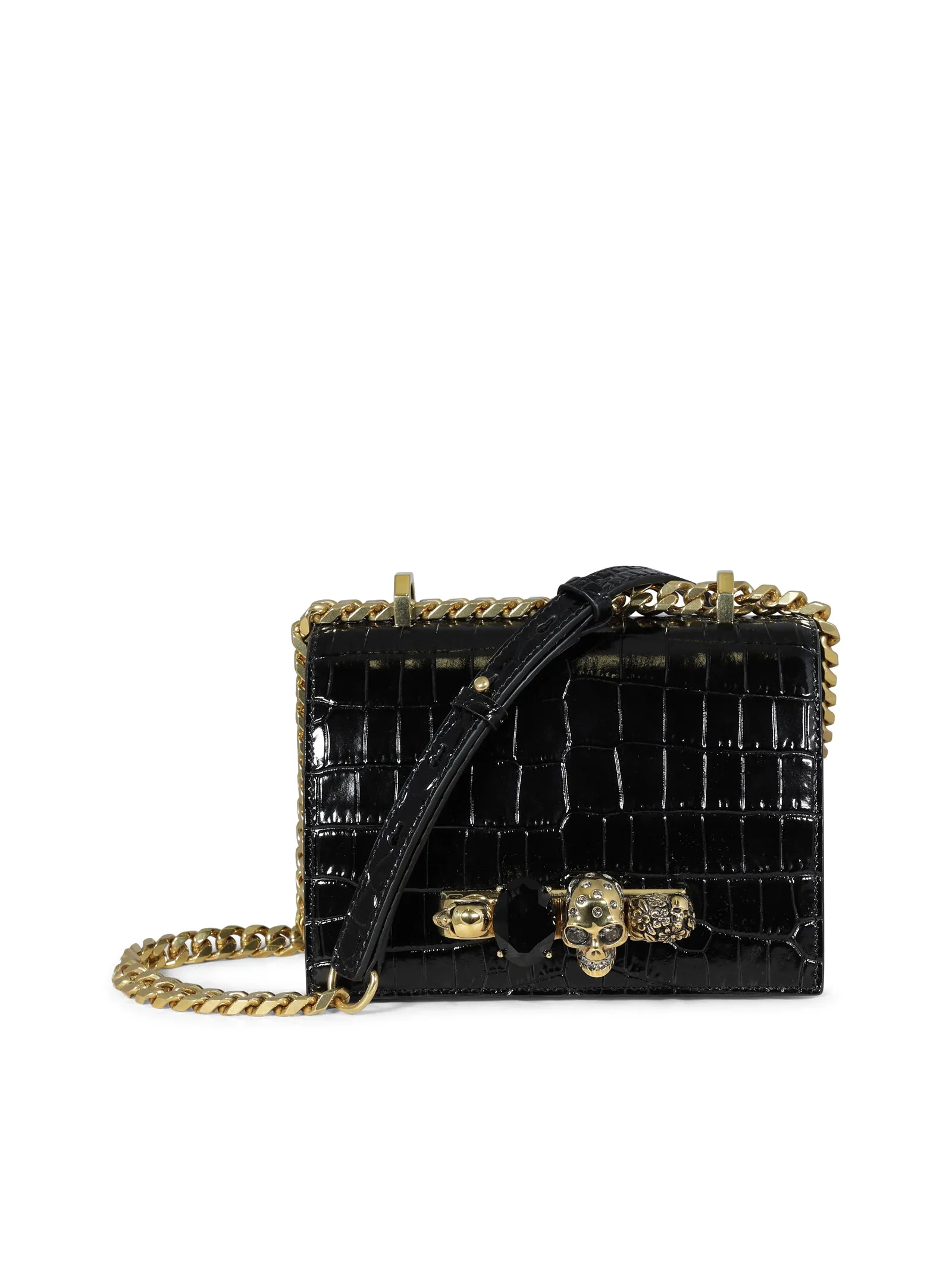 Alexander McQueen Four-Ring Embellished Crossbody Bag