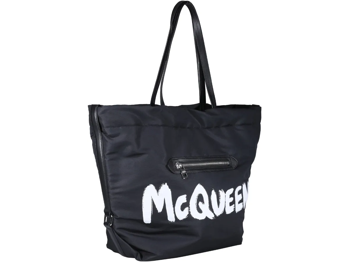 Alexander McQueen Logo Printed The Bundle Tote Bag