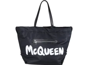 Alexander McQueen Logo Printed The Bundle Tote Bag