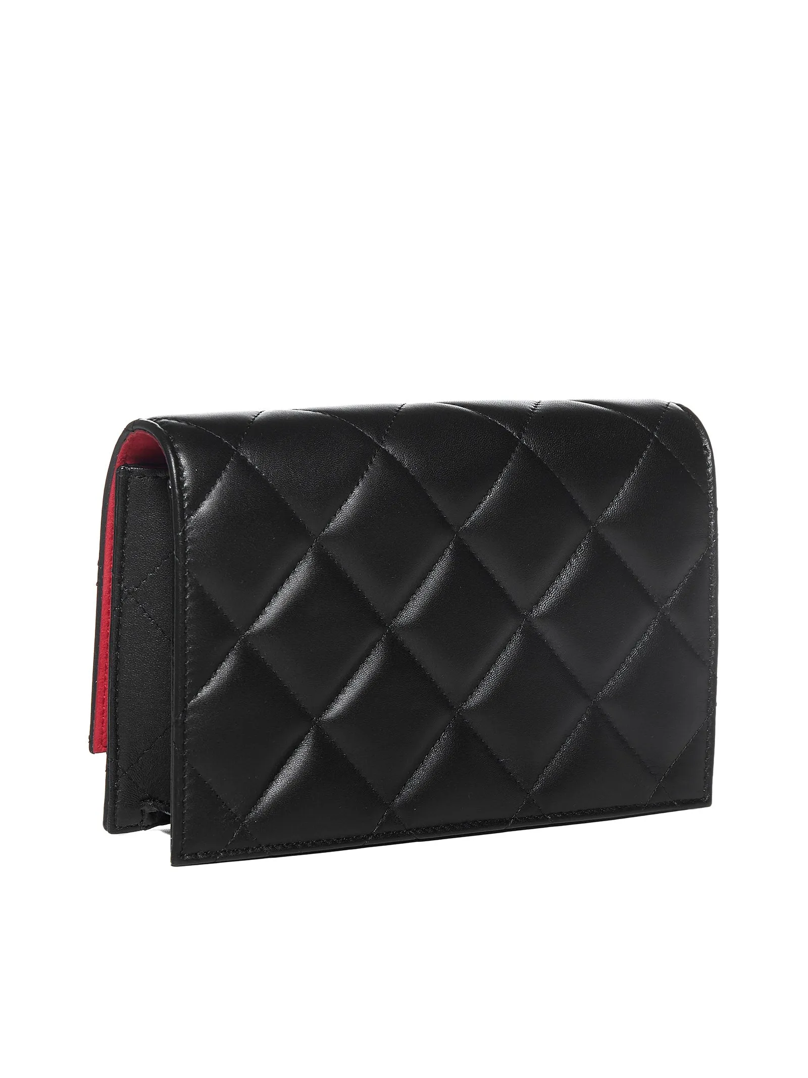 Alexander McQueen Skull-Logo Quilted Chained Clutch Bag