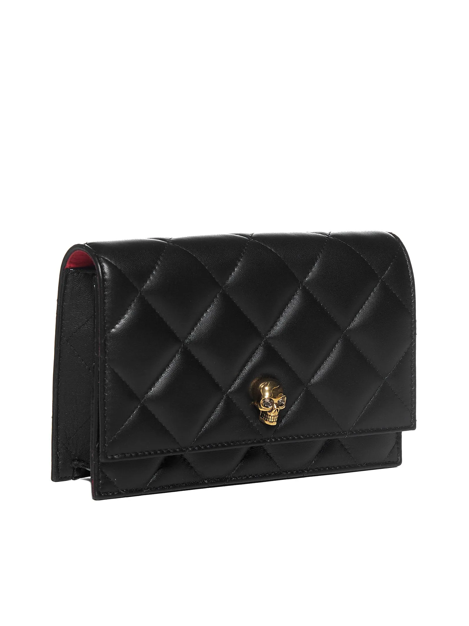 Alexander McQueen Skull-Logo Quilted Chained Clutch Bag