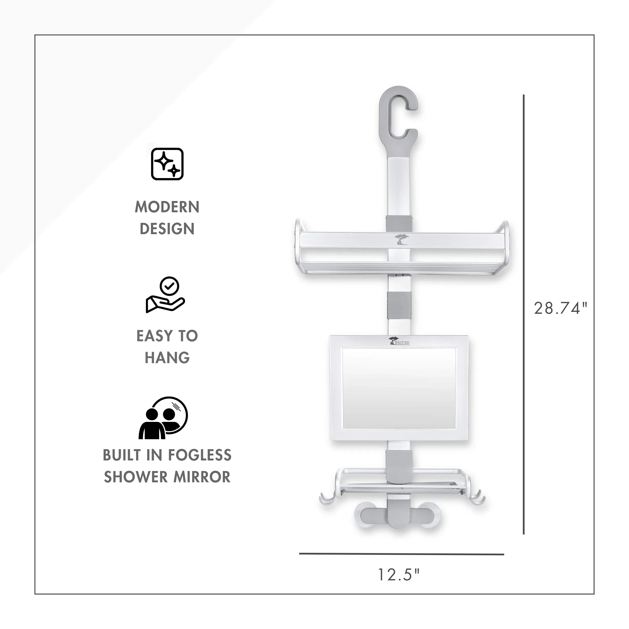 Aluminum Caddy with Mirror