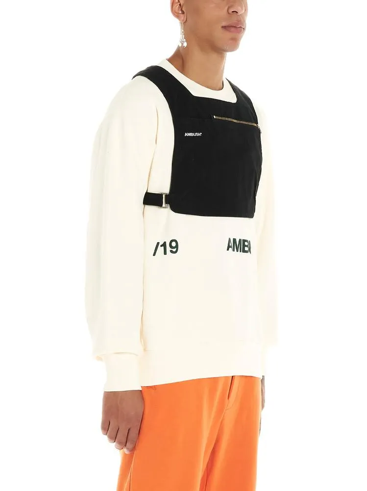 Ambush Logo Print Front Zip Chest Bag