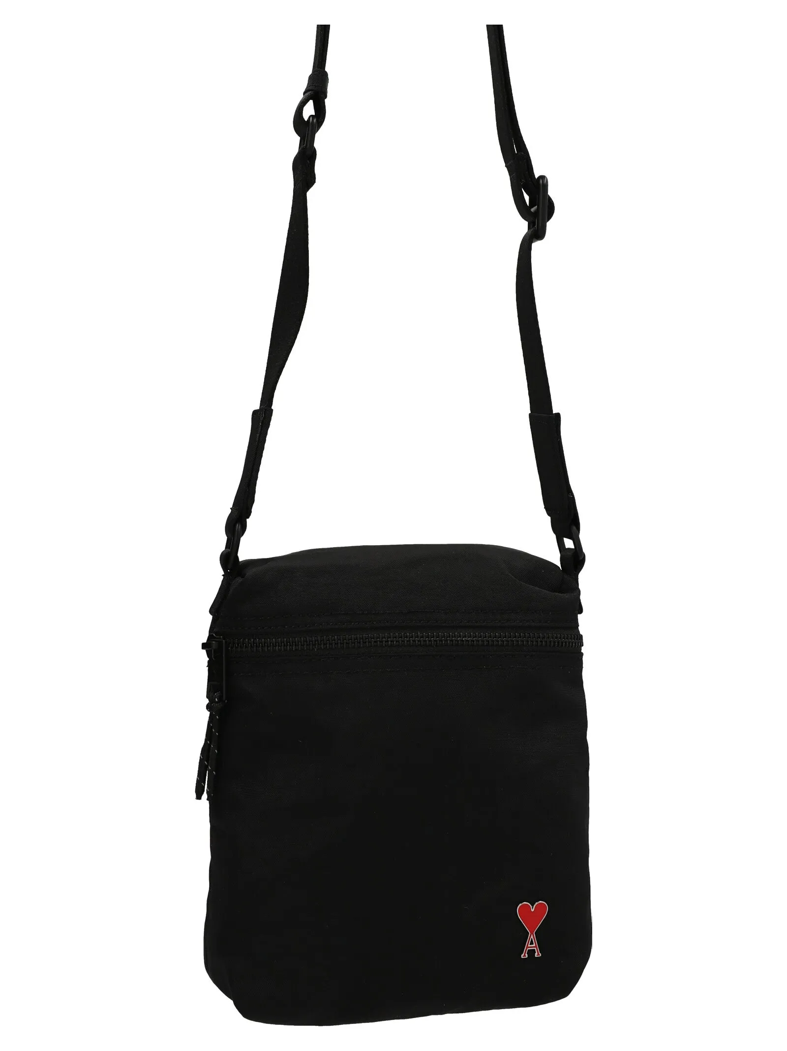 AMI Logo Plaque Zipped Messenger Bag