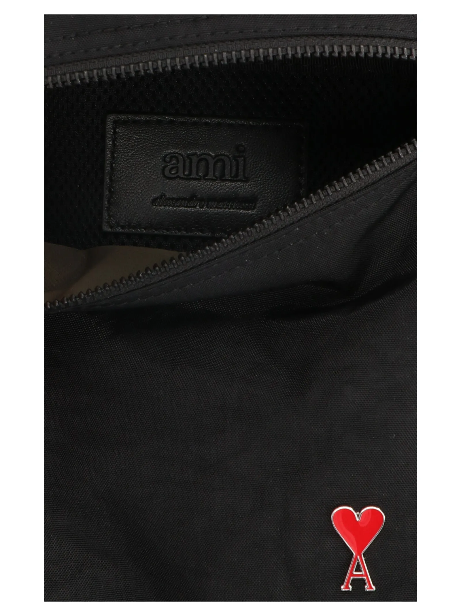 AMI Logo Plaque Zipped Messenger Bag