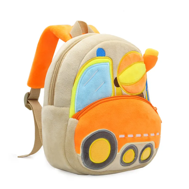 Anykidz 3D Light Brown Agitating Lorry Kid School Backpack Cute Cartoon Animal Style Children Toddler Plush Bag Perfect Accessories For Boys and Girls