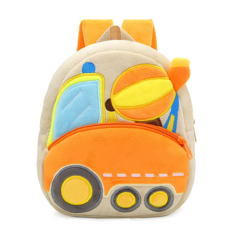 Anykidz 3D Light Brown Agitating Lorry Kid School Backpack Cute Cartoon Animal Style Children Toddler Plush Bag Perfect Accessories For Boys and Girls