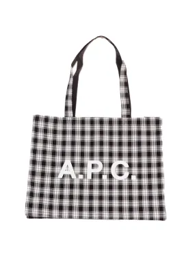 A.P.C. Check Open Top Reversible Tote Bag