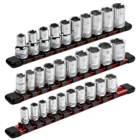 ARES 60079 - 3-Piece Red 9.84-Inch Aluminum Socket Rail Set