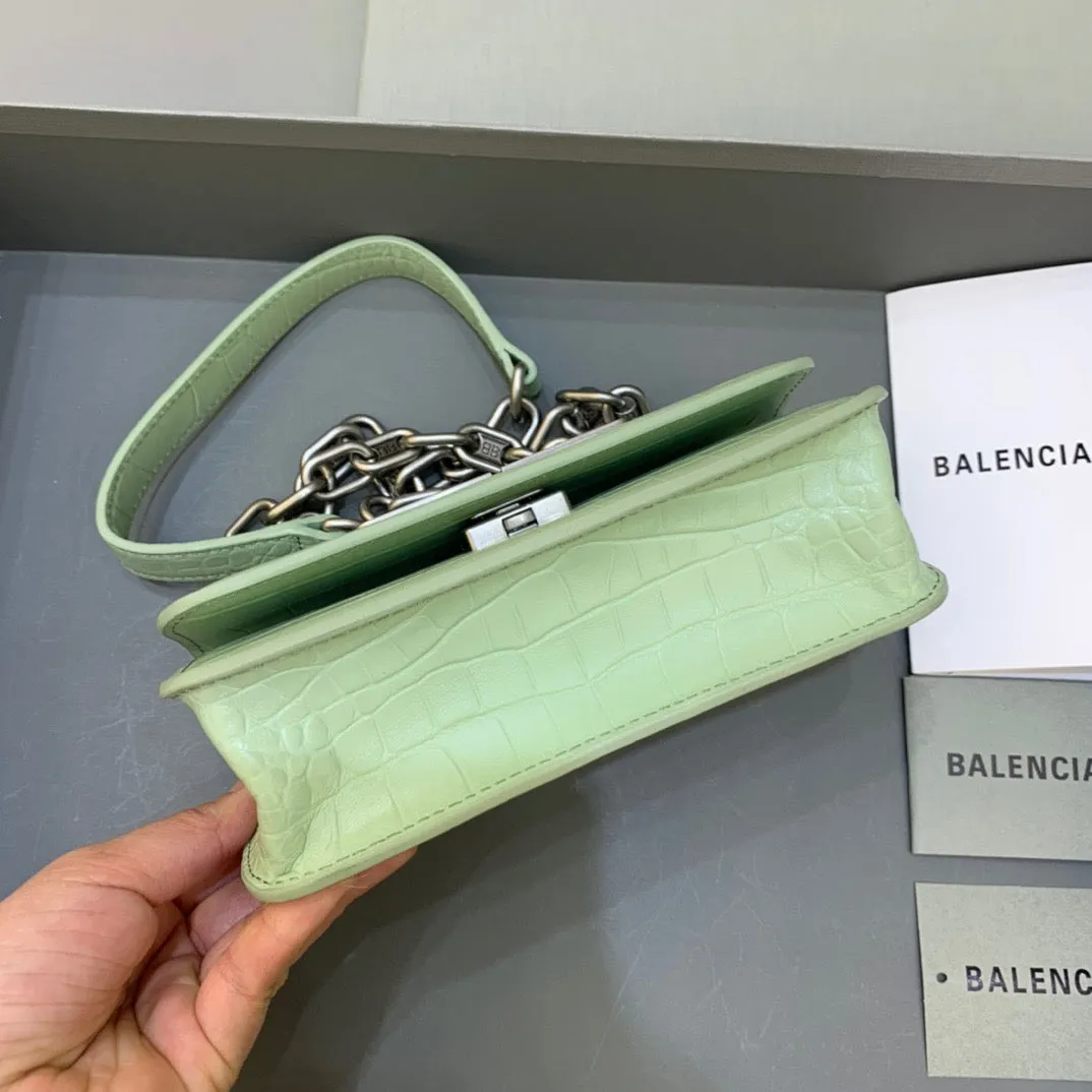 Balen Gossip Small On Chain Shoulder Bag Light Green, For Women,  Bags 7.4in/19cm