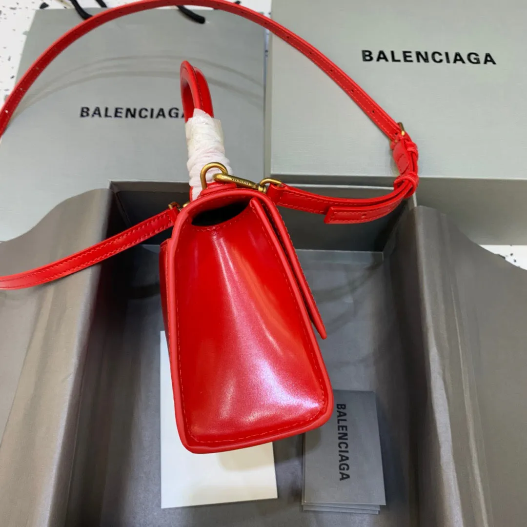 Balen Hourglass XS Handbag In Red, For Women,  Bags 7.4in/19cm