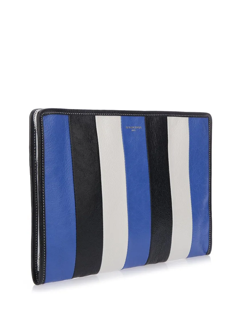 Balenciaga Bazar Striped Clutch Bag