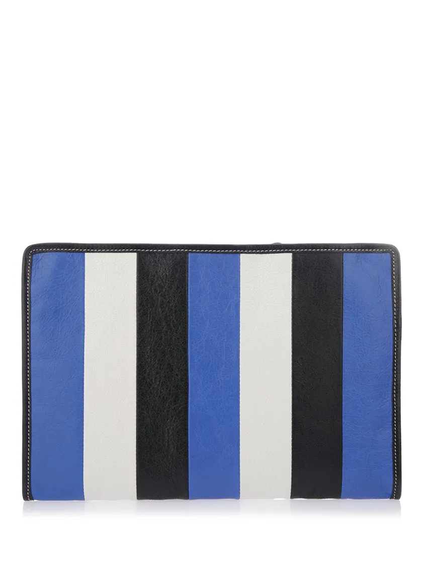 Balenciaga Bazar Striped Clutch Bag