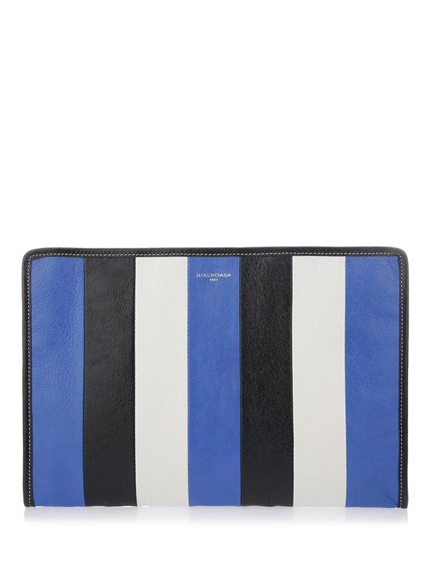 Balenciaga Bazar Striped Clutch Bag