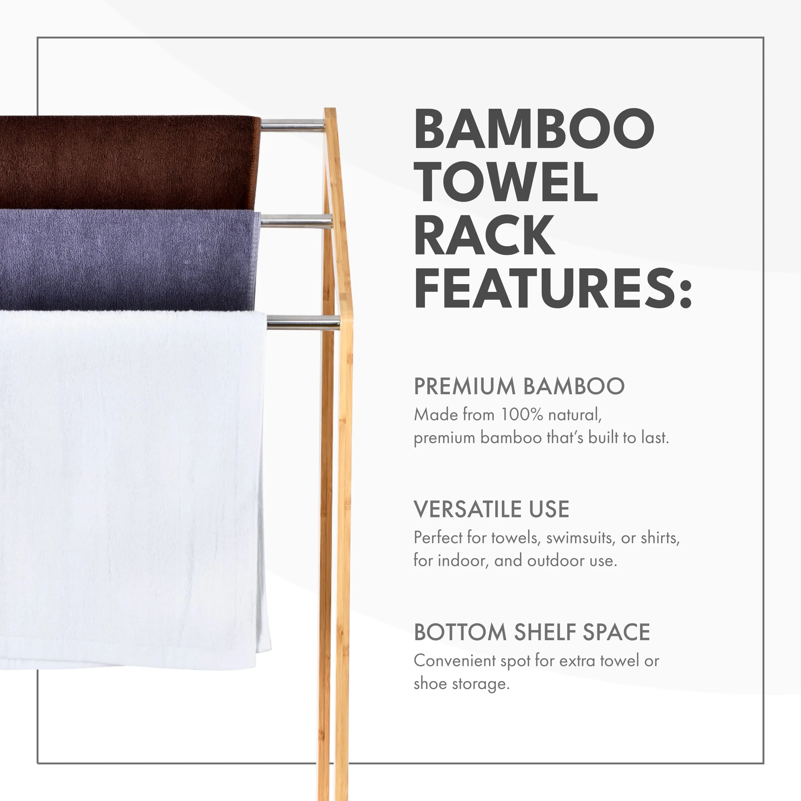 Bamboo Towel Rack Holder