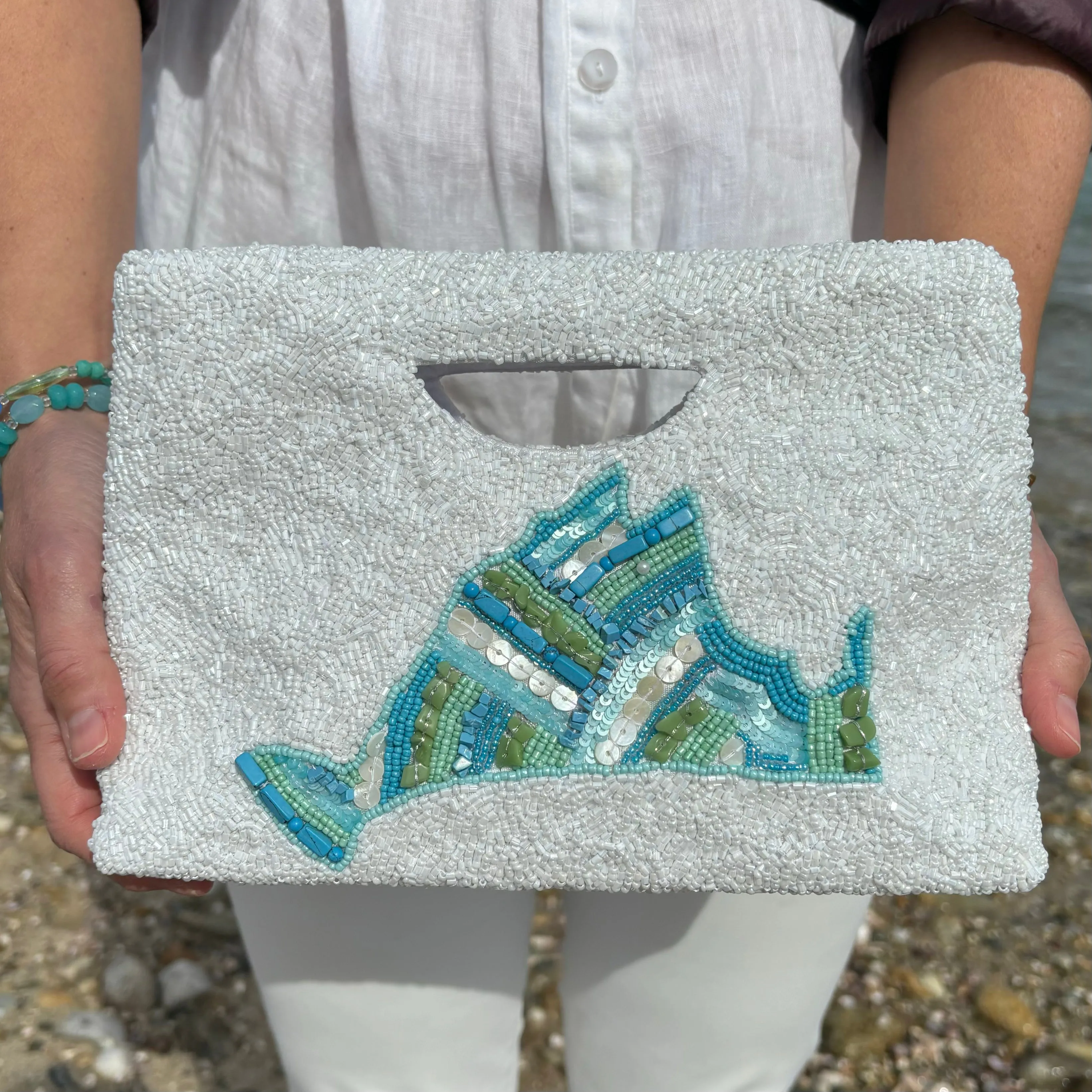 Beaded Statement Clutch, Martha's Vineyard Island