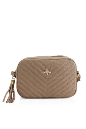 BEIGE BEE LOGO CROSS BODY BAG