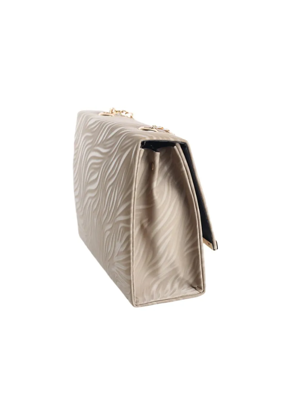 Beige Clutch with Metallic Accents