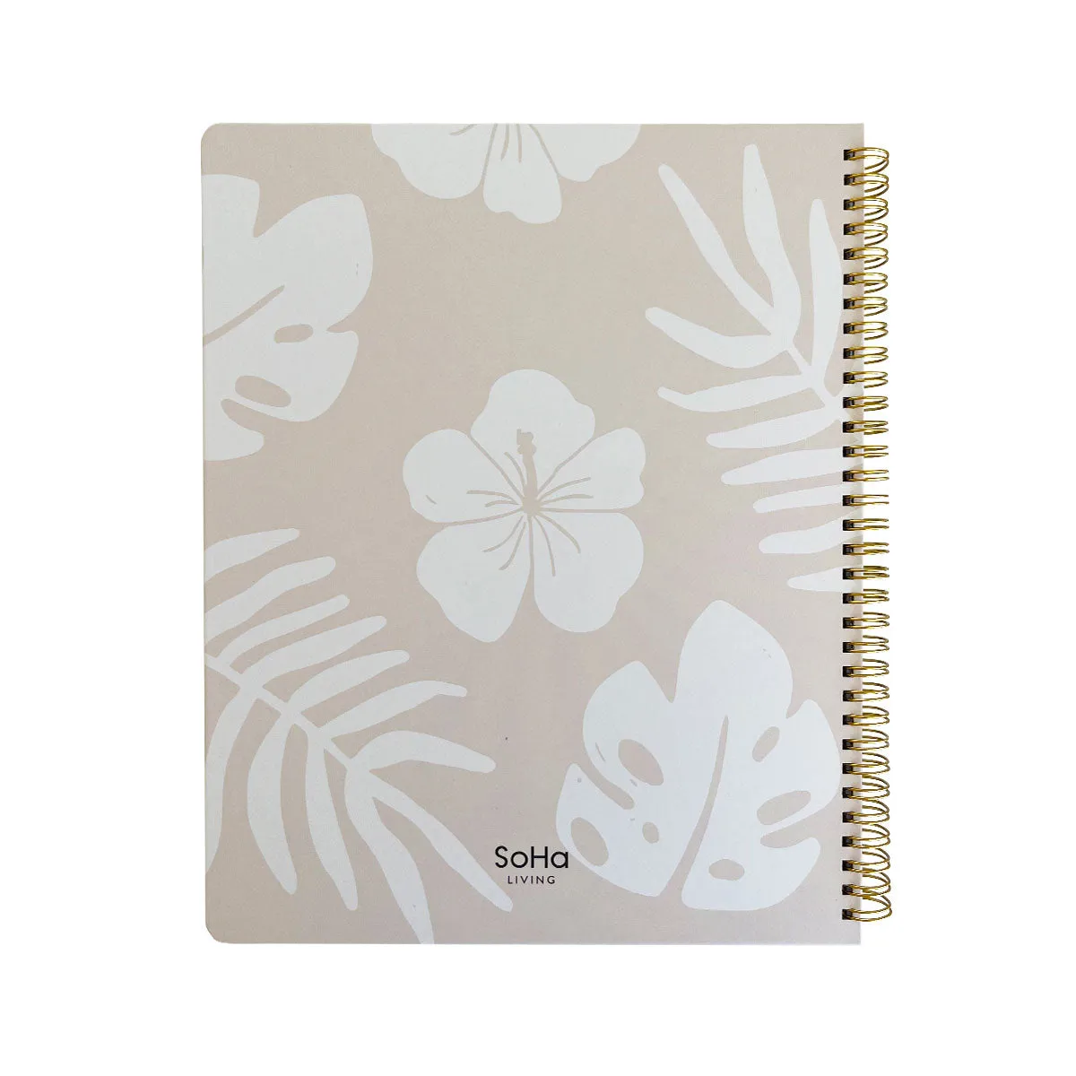 Beige Tropical Pattern Spiral Notebook