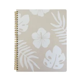 Beige Tropical Pattern Spiral Notebook