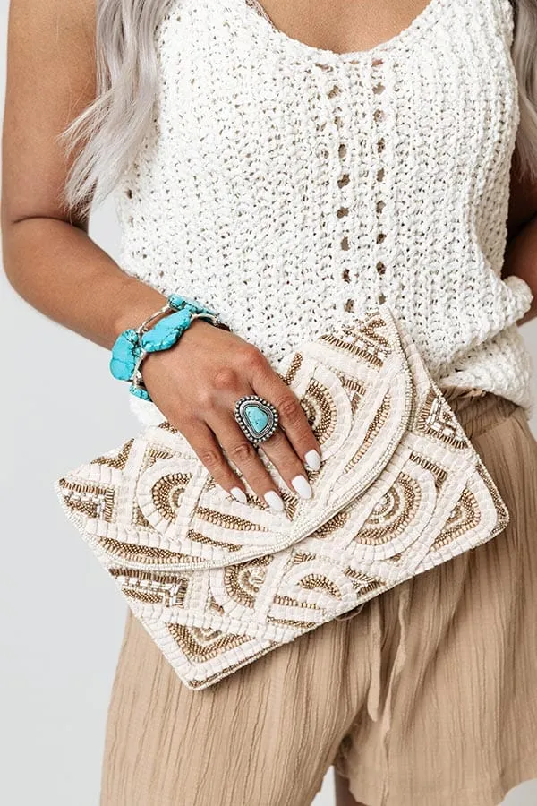 BGAIN14 Boho Pearl Clutch